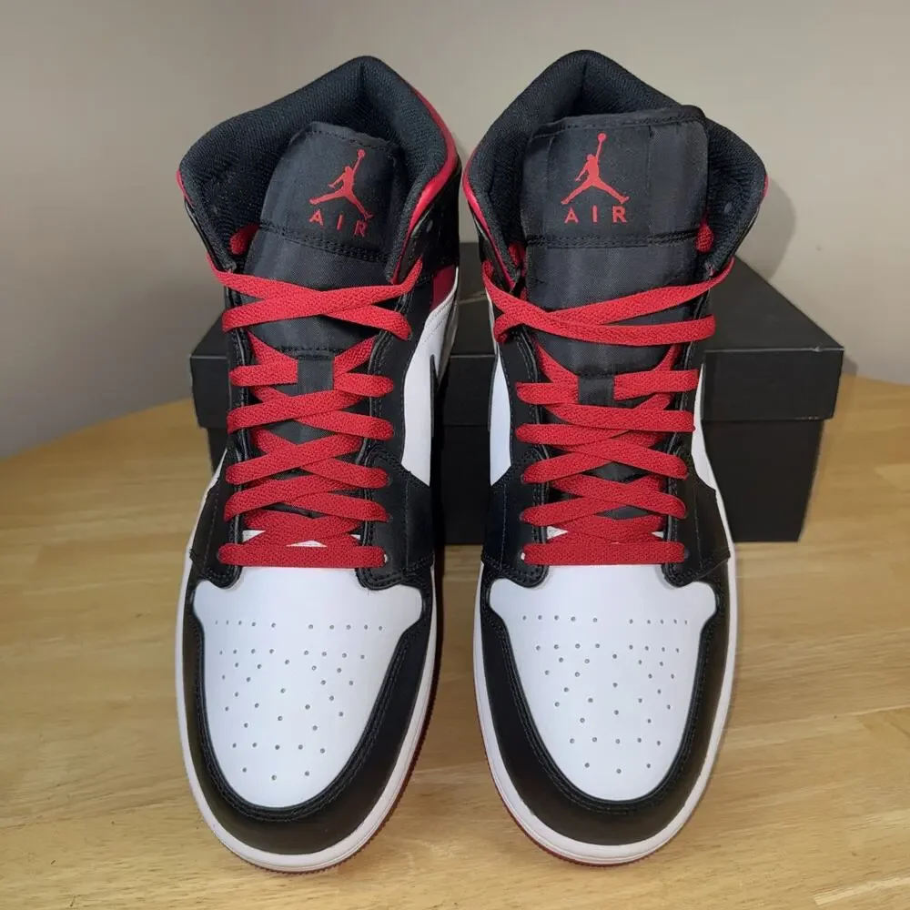Size 14 - Air Jordan 1 Mid Black Gym Red New OG BOX